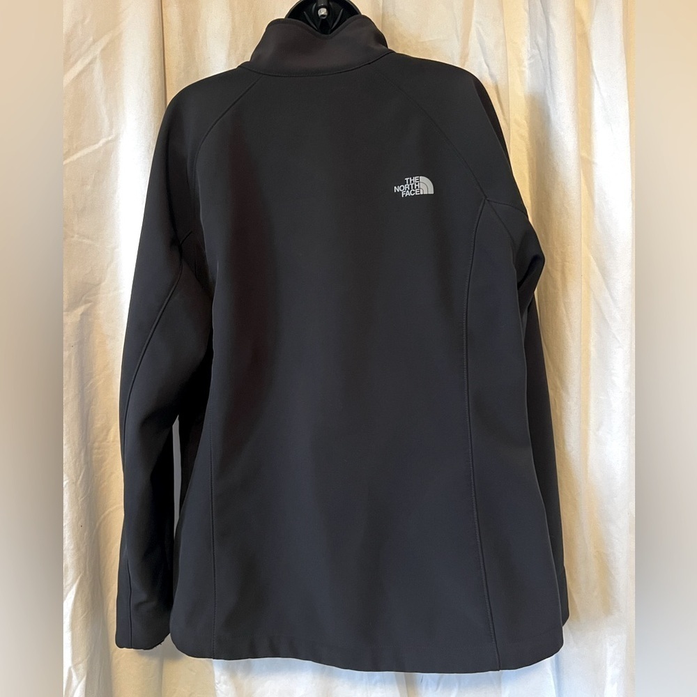North Face Women's Sz XXL Black Medium Weight Jacket Front/Back Logo Zip Pockets - Picture 2 of 10